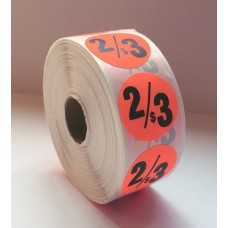 2/$3 - 1.375" Red Label Roll