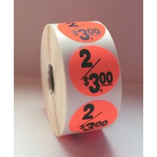 2/$3.00 - 1.5" Red Label Roll